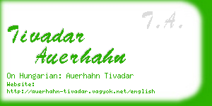 tivadar auerhahn business card